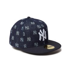 画像3: NEW ERA  59FIFTY Denim Monogram ニューヨーク・ヤンキース インディゴデニム (3)