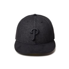 画像5: NEW ERA  LP 59FIFTY MLB Denim 2-Tone フィラデルフィア・フィリーズ ブラックデニム ブラックスウェードバイザー (5)