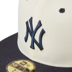 画像7: NEW ERA  59FIFTY MLB Wool Visor ニューヨーク・ヤンキース クローム ネイビーバイザー (7)