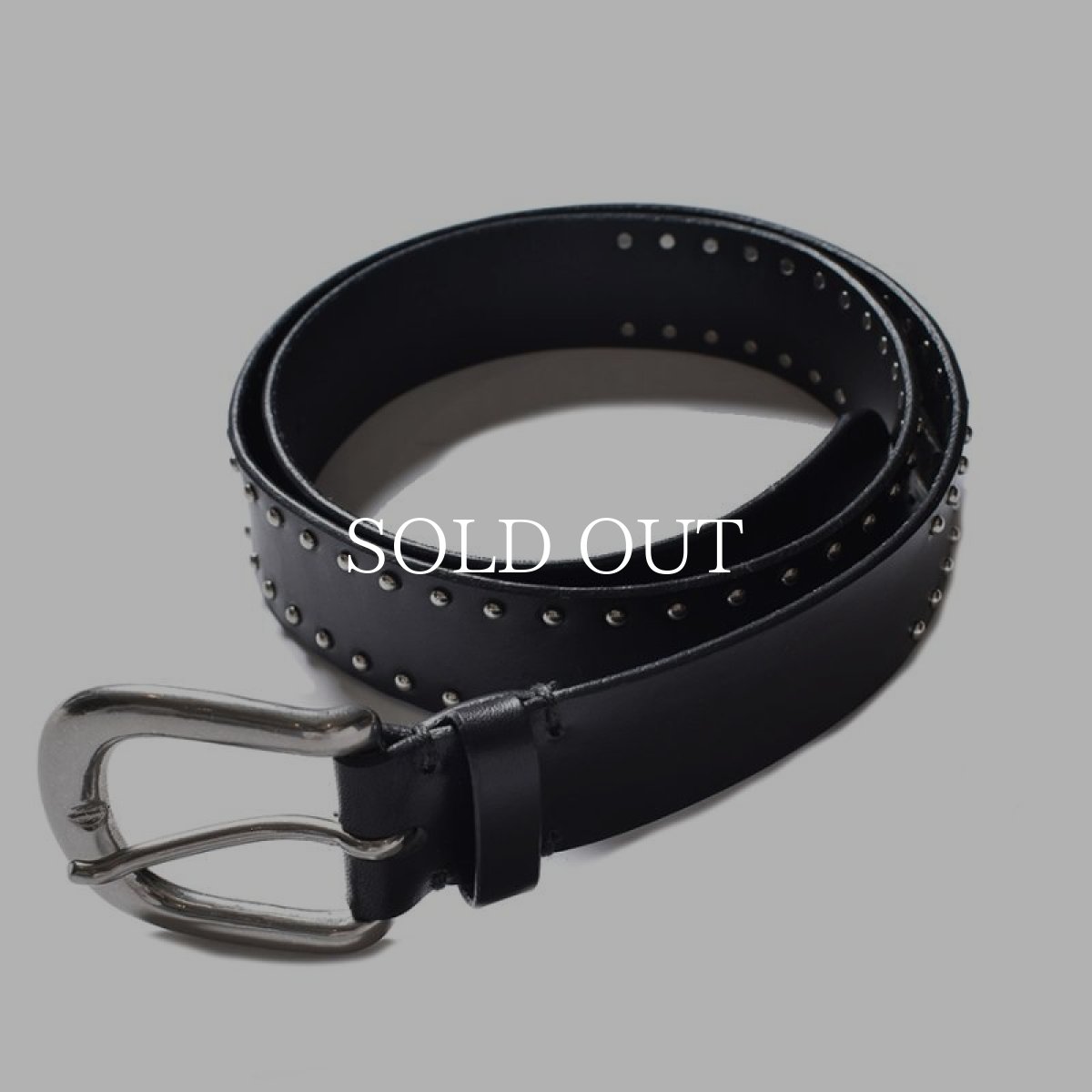 画像1: MINEDENIM  Double Studs Leather Belt (1)