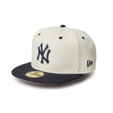 画像3: NEW ERA  59FIFTY MLB Wool Visor ニューヨーク・ヤンキース クローム ネイビーバイザー (3)