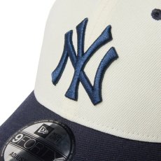 画像4: NEW ERA  9FORTY MLB Wool Visor ニューヨーク・ヤンキース クローム ネイビーバイザー (4)