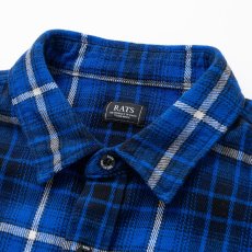 画像3: RATS  COTTON FLANNEL BLUE CHECK SHIRT (3)