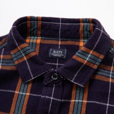 画像3: RATS  COTTON FLANNEL NAVY CHECK SHIRT (3)