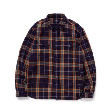 画像1: RATS  COTTON FLANNEL NAVY CHECK SHIRT (1)