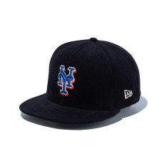 画像1: NEW ERA  59FIFTY MLB Corduroy コーデュロイ ニューヨーク・メッツ ブラック (1)