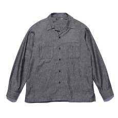 画像1: MINEDENIM  506 Chambray Open Collar L/S SH (1)