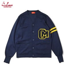 画像1: COOKMAN  カーディガン Knitted Cardigan Letterman Navy  (1)