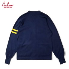 画像2: COOKMAN  カーディガン Knitted Cardigan Letterman Navy  (2)