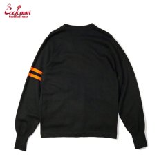 画像2: COOKMAN  カーディガン Knitted Cardigan Letterman Black  (2)