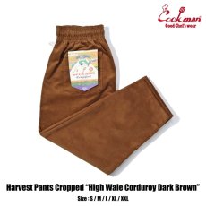 画像1: COOKMAN  Harvest Pants Cropped High Wale Corduroy Dark Brown (1)