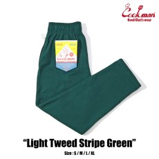 画像1: COOKMAN  Chef Pants Light Tweed Stripe Green (1)