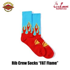 画像2: COOKMAN  Rib Crew Socks FAT Flame (2)