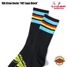 画像3: COOKMAN  Rib Crew Socks FAT Logo Black (3)