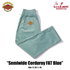 画像1: COOKMAN  Chef Pants Semiwide Corduroy FAT Blue (1)