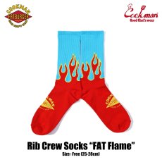 画像1: COOKMAN  Rib Crew Socks FAT Flame (1)