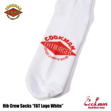 画像4: COOKMAN  Rib Crew Socks FAT Logo White (4)