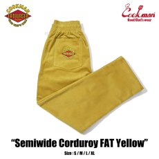 画像1: COOKMAN  Chef Pants Semiwide Corduroy FAT Yellow (1)