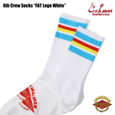 画像3: COOKMAN  Rib Crew Socks FAT Logo White (3)