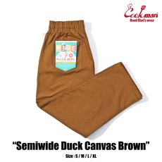 画像1: COOKMAN  Chef Pants Semiwide Duck Canvas Brown (1)