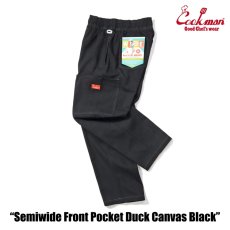 画像6: COOKMAN  Chef Pants Semiwide Front Pocket Duck Canvas Black (6)