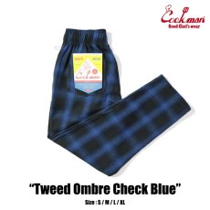 画像1: COOKMAN  Chef Pants Tweed Ombre Check Blue (1)