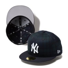 画像1: NEW ERA  59FIFTY Powered by GORO NAKATSUGAWA（min-nano）ニューヨーク・ヤンキース ブラックウォッチ ネイビーバイザー (1)