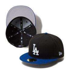 画像1: NEW ERA  59FIFTY Powered by GORO NAKATSUGAWA（min-nano）ロサンゼルス・ドジャース ブラック ライトロイヤルバイザー (1)