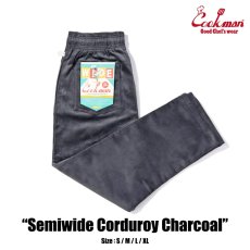 画像1: COOKMAN  Chef Pants Semiwide Corduroy Charcoal (1)