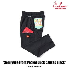 画像1: COOKMAN  Chef Pants Semiwide Front Pocket Duck Canvas Black (1)