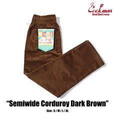 画像1: COOKMAN  Chef Pants Semiwide Corduroy Dark Brown (1)