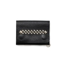 画像1: CALEE  STUDS LEATHER FLAP HALF WALLET (1)