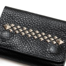 画像3: CALEE  STUDS LEATHER FLAP HALF WALLET (3)