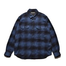 画像1: MINEDENIM  Distortion Ombre Check Flannel Over SH (1)