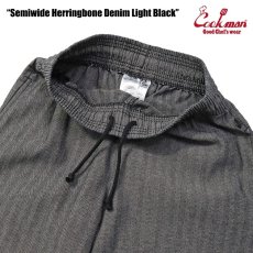 画像7: COOKMAN  シェフパンツ Chef Pants Semiwide Herringbone Denim Light Black (7)