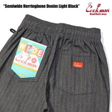 画像8: COOKMAN  シェフパンツ Chef Pants Semiwide Herringbone Denim Light Black (8)