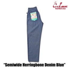 画像6: COOKMAN  シェフパンツ Chef Pants Semiwide Herringbone Denim Blue (6)