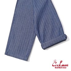 画像11: COOKMAN  シェフパンツ Chef Pants Semiwide Herringbone Denim Blue (11)