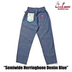 画像3: COOKMAN  シェフパンツ Chef Pants Semiwide Herringbone Denim Blue (3)