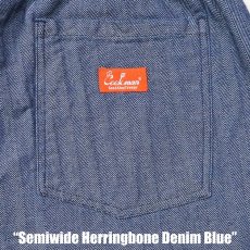 画像10: COOKMAN  シェフパンツ Chef Pants Semiwide Herringbone Denim Blue (10)