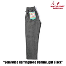 画像6: COOKMAN  シェフパンツ Chef Pants Semiwide Herringbone Denim Light Black (6)