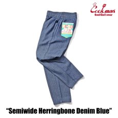 画像5: COOKMAN  シェフパンツ Chef Pants Semiwide Herringbone Denim Blue (5)