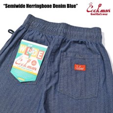 画像9: COOKMAN  シェフパンツ Chef Pants Semiwide Herringbone Denim Blue (9)