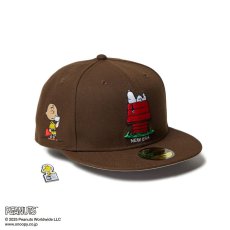 画像1: NEW ERA  59FIFTY PEANUTS ピーナッツ スヌーピー ウッドストック ピンズ ウォルナット (1)