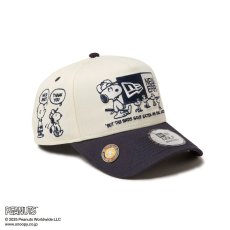 画像2: NEW ERA  【ゴルフ】 9FORTY A-Frame On Par PEANUTS ピーナッツ ボックスロゴ クローム ネイビーバイザー (2)