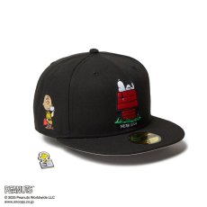 画像1: NEW ERA  59FIFTY PEANUTS ピーナッツ スヌーピー ウッドストック ピンズ ブラック (1)