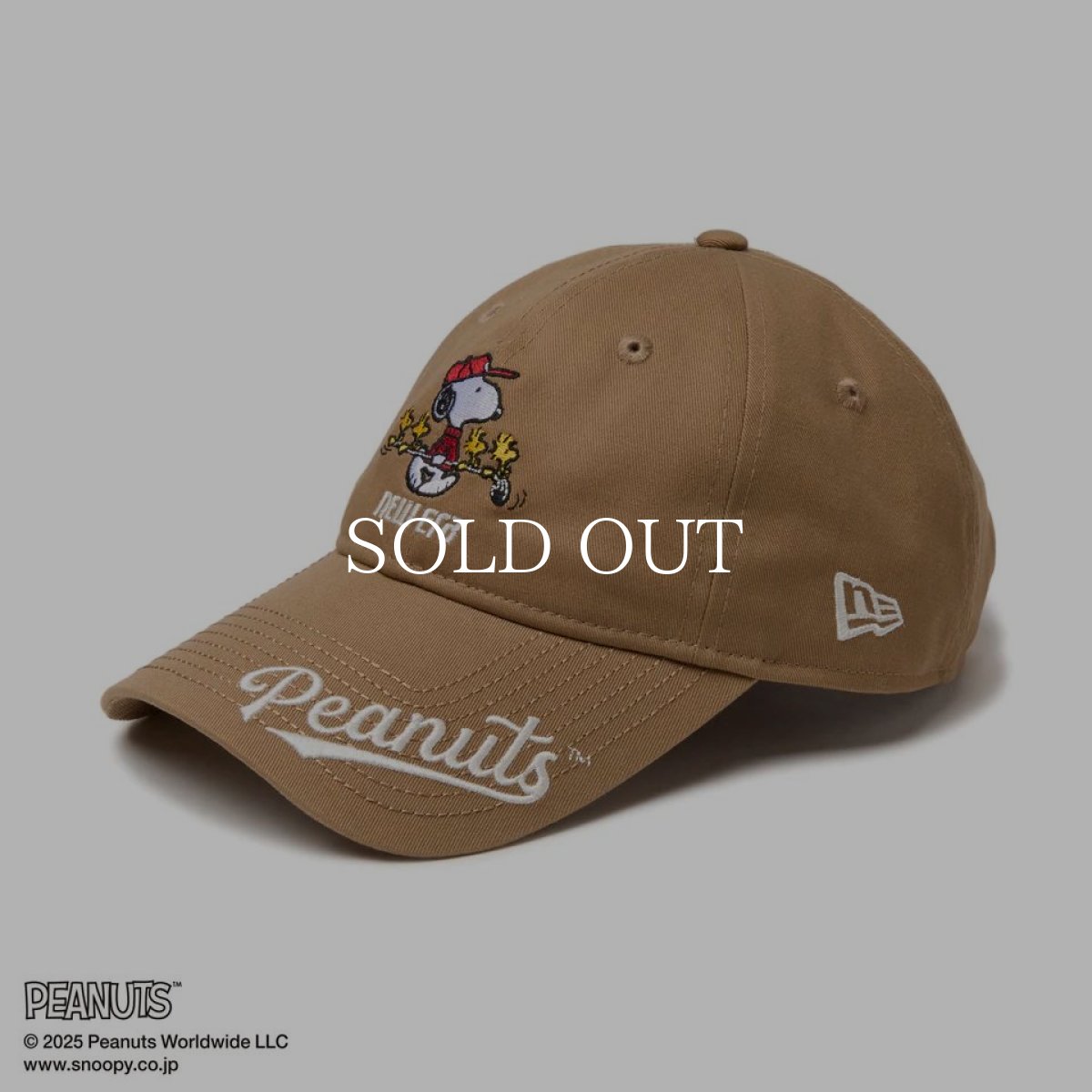 画像1: NEW ERA  【ゴルフ】 9TWENTY ロングバイザー PEANUTS ピーナッツ バイザーロゴ カーキ (1)