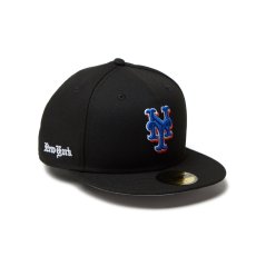 画像1: NEW ERA  59FIFTY MLB Old English ニューヨーク・メッツ ブラック (1)