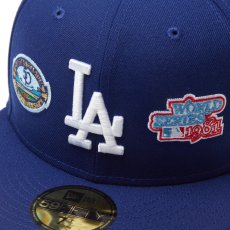 画像7: NEW ERA  59FIFTY MLB Allover ロサンゼルス・ドジャース ダークロイヤル (7)