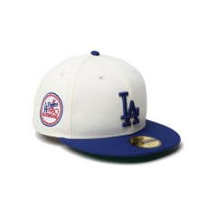 画像1: NEW ERA  59FIFTY MLB Cooperstown 2-Tone ロサンゼルス・ドジャース クローム/ダークロイヤル (1)